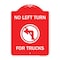 Signmission No Left Turn for Trucks W/ Graphic, Red & White Aluminum Sign, 18" x 24", RW-1824-23843 A-DES-RW-1824-23843 - alternate 1